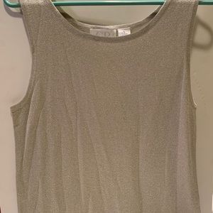 WOMEN’S C. B. COLLECTIONS SILVER METALLIC TANK.